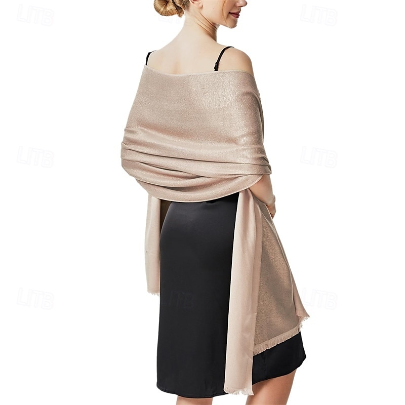 csillogó fémes pashmina kendő sál esti parti menyasszonyi esküvői hivatalos ruhákhoz 2025 - $15.49 –P1