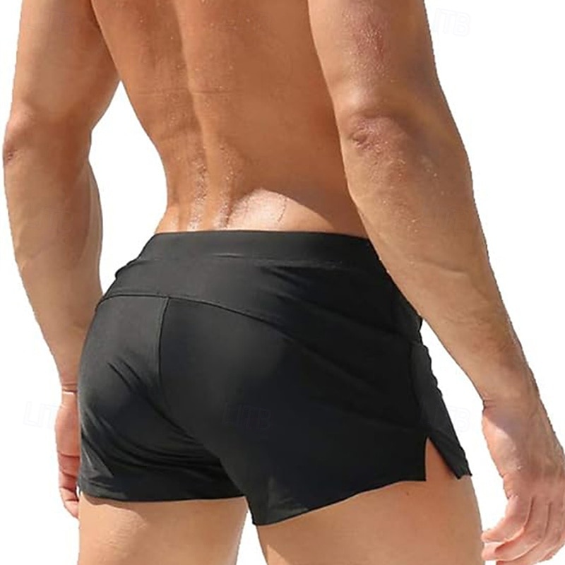 Herr Badshorts Snabb tork Bekväm Andningsfunktion Badkläder Underdelar Snörning Surfing Strand Vattensport Simmning Solid färg Sommar 2025 - $12.99 –P4