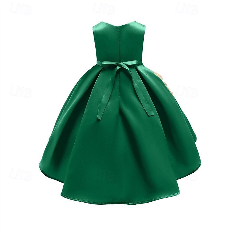 kinderkleidung Mädchen Party Kleid Blume Ärmellos Leistung Geburtstag Schön Süß Polyester Asymmetrisch abendkleider Schaukelkleid A Linie Kleid Sommer 4 Jahre + Champagner Rosa Wein 2025 - $28.99 –P10