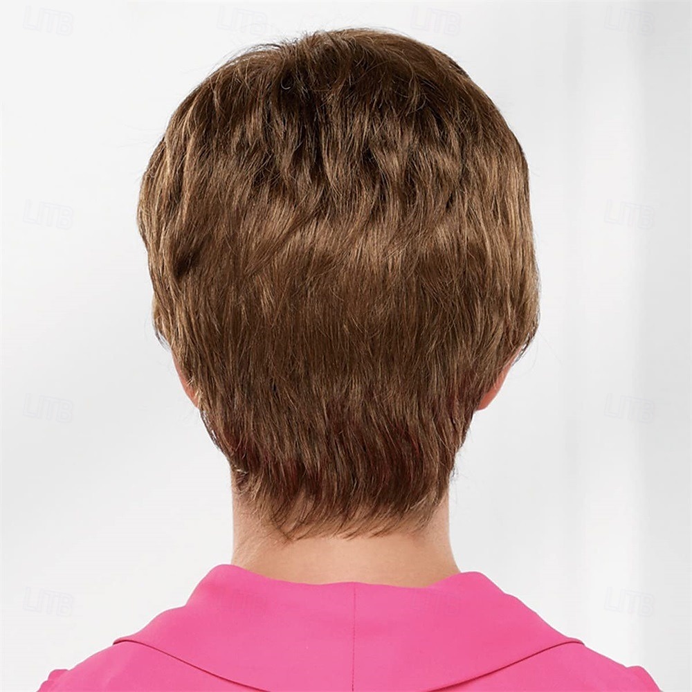 Casey Whisperlite wig curto ultra-chic peruca pixie com camadas retas / tons multi-tonais de loiro prateado marrom e vermelho de 2025 por $24.99 –P9