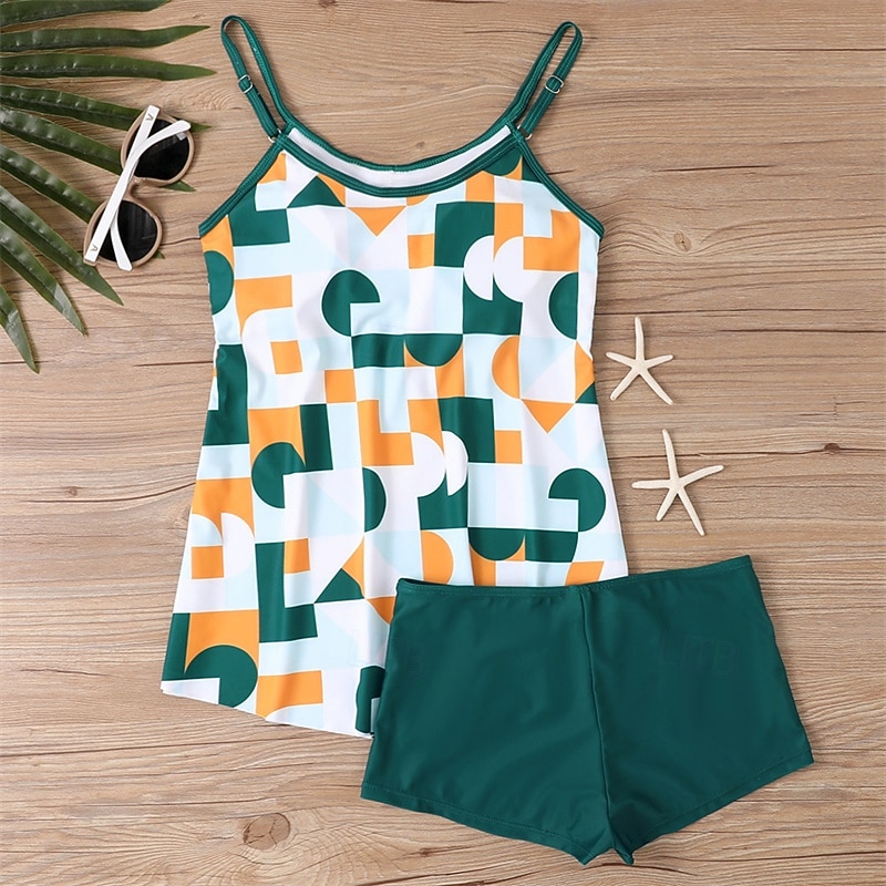 Per donna Tankini Costume da bagno a due pezzi Costumi da bagno Costumi da bagno Nero Blu Traspirante Asciugatura rapida Leggero Senza maniche - Nuoto Surf Spiaggia Estate Primavera Plus Size del 2026 a $26.99 –P9