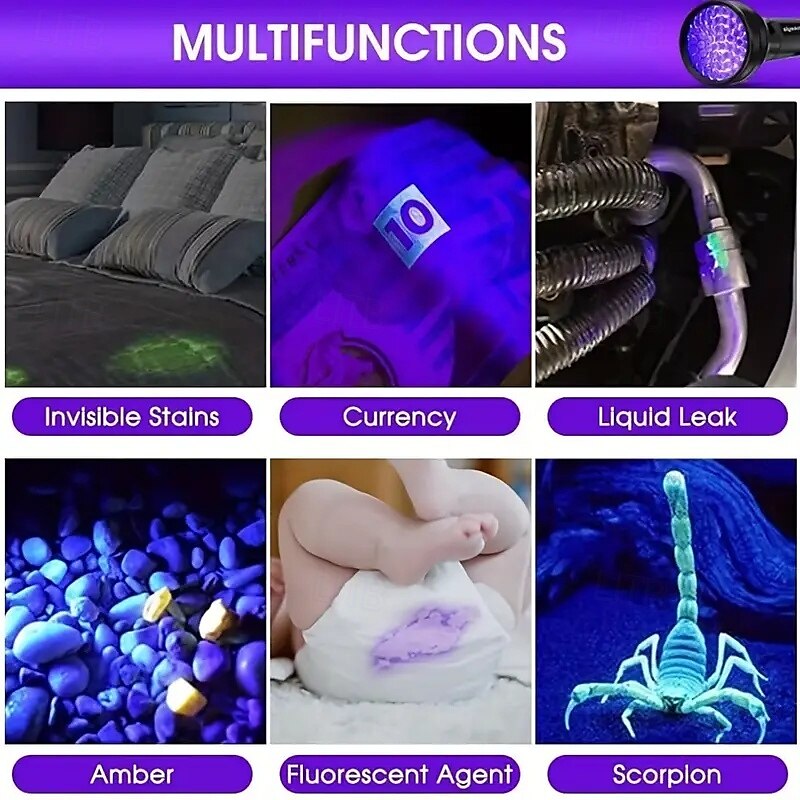 51 LED UV Flashlight - 395nm Black Light for Dog Urine, Pet Stains & Bed Bug Detection (Batteries Not Included) 2025 - $21.99 –P2