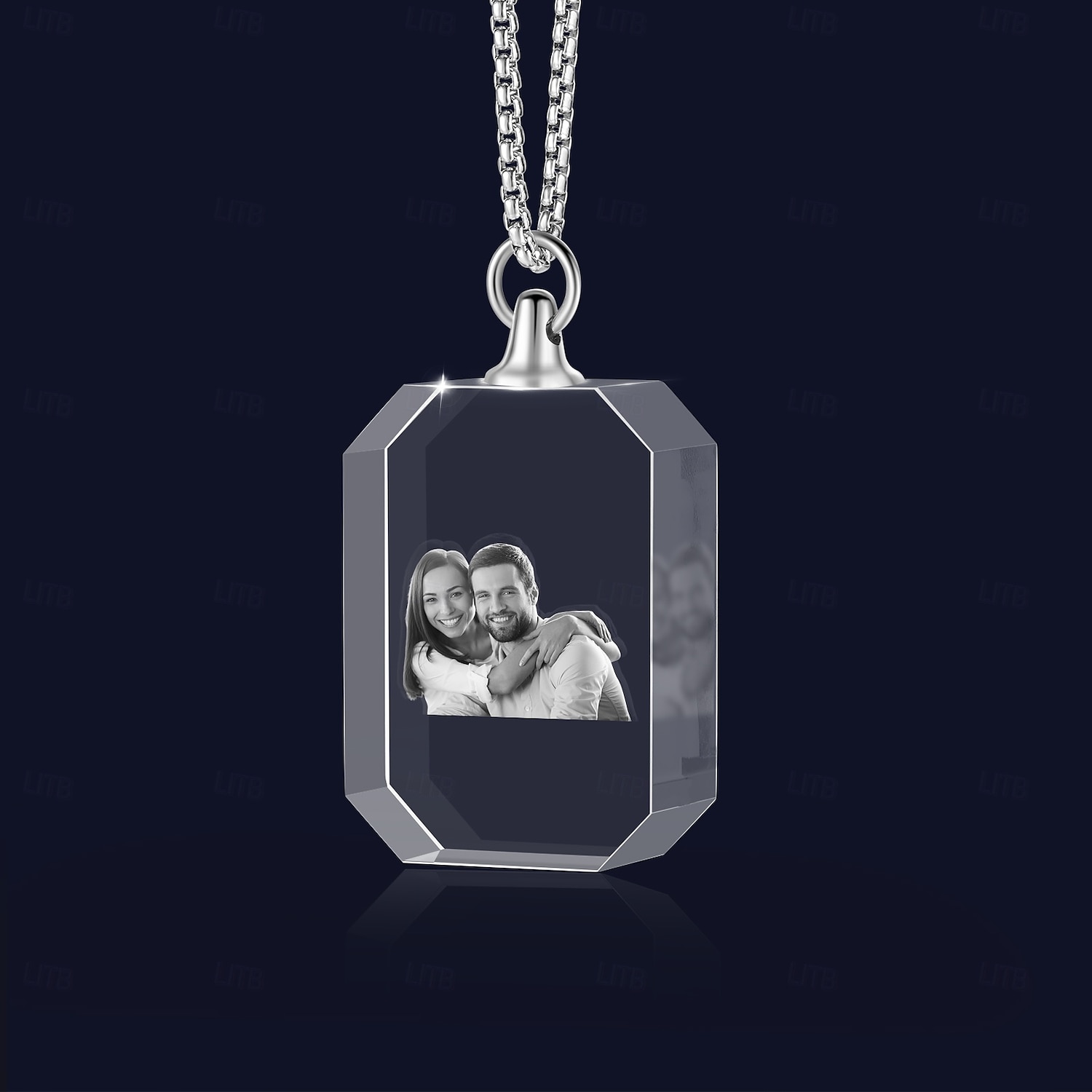 Colier foto cristal personalizat cadou personalizat pentru mamă - Pandantiv în formă de inimă cu poză gravată laser 2D cadou de nuntă cea mai bună idee de cadou bijuterie pentru soție sau prietenă 2025 - $23.99 –P6