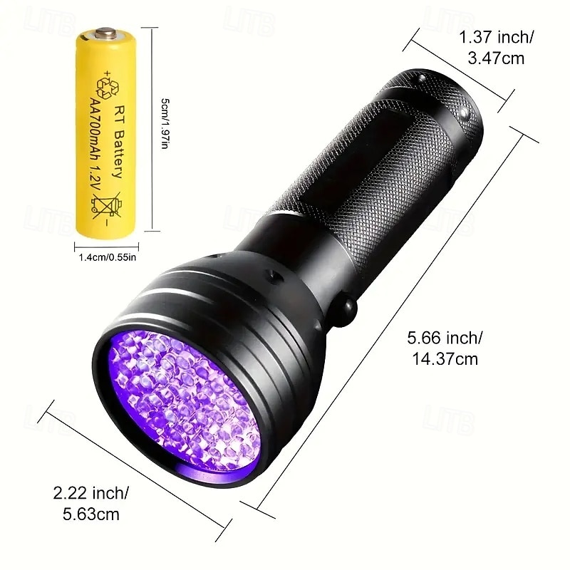 51 LED UV Flashlight - 395nm Black Light for Dog Urine, Pet Stains & Bed Bug Detection (Batteries Not Included) 2025 - $21.99 –P12