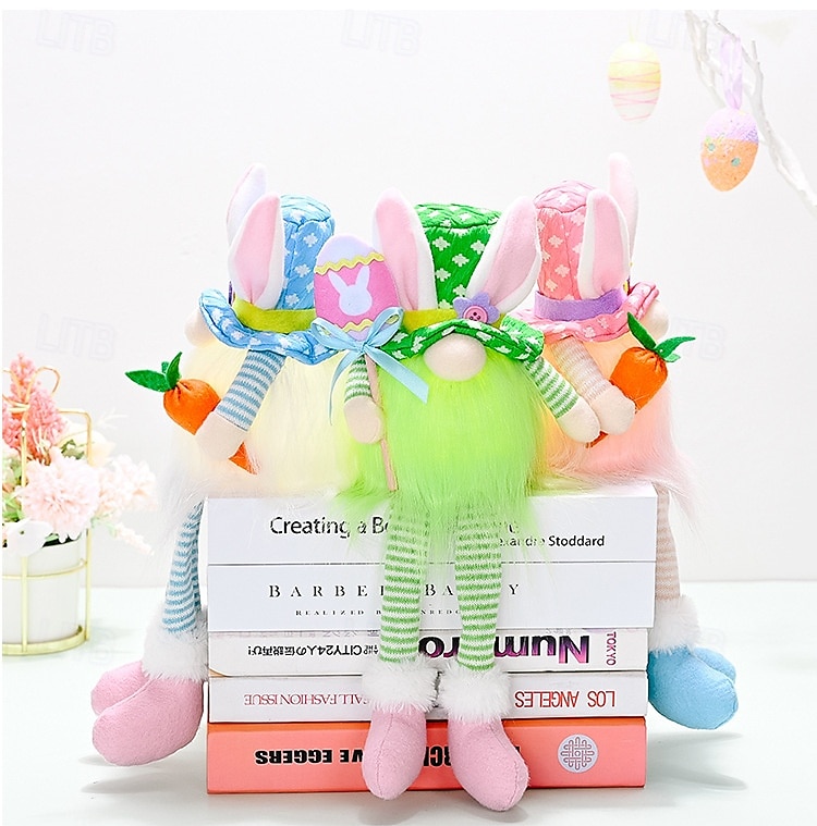 1 Pc Easter Long Leg Rabbit with Light, Faceless Child, Dwarf Doll, Carrot Resurrection Egg, Easter Indoor Party, Restaurant Atmosphere Decoration 2025 - $14.99 –P9