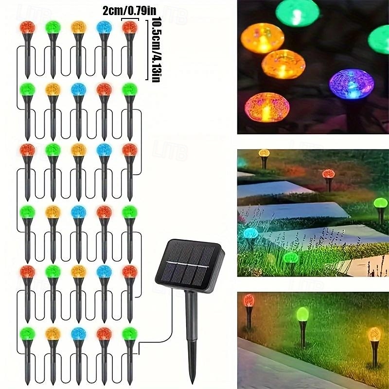 1 kpl aurinko vedenpitävä kupla pallo maadoituspistoke valonauha 30 led sädettä polku sisäpihan puutarha nurmikon koristelu tunnelma valonauha 2025 - $15.99 –P1