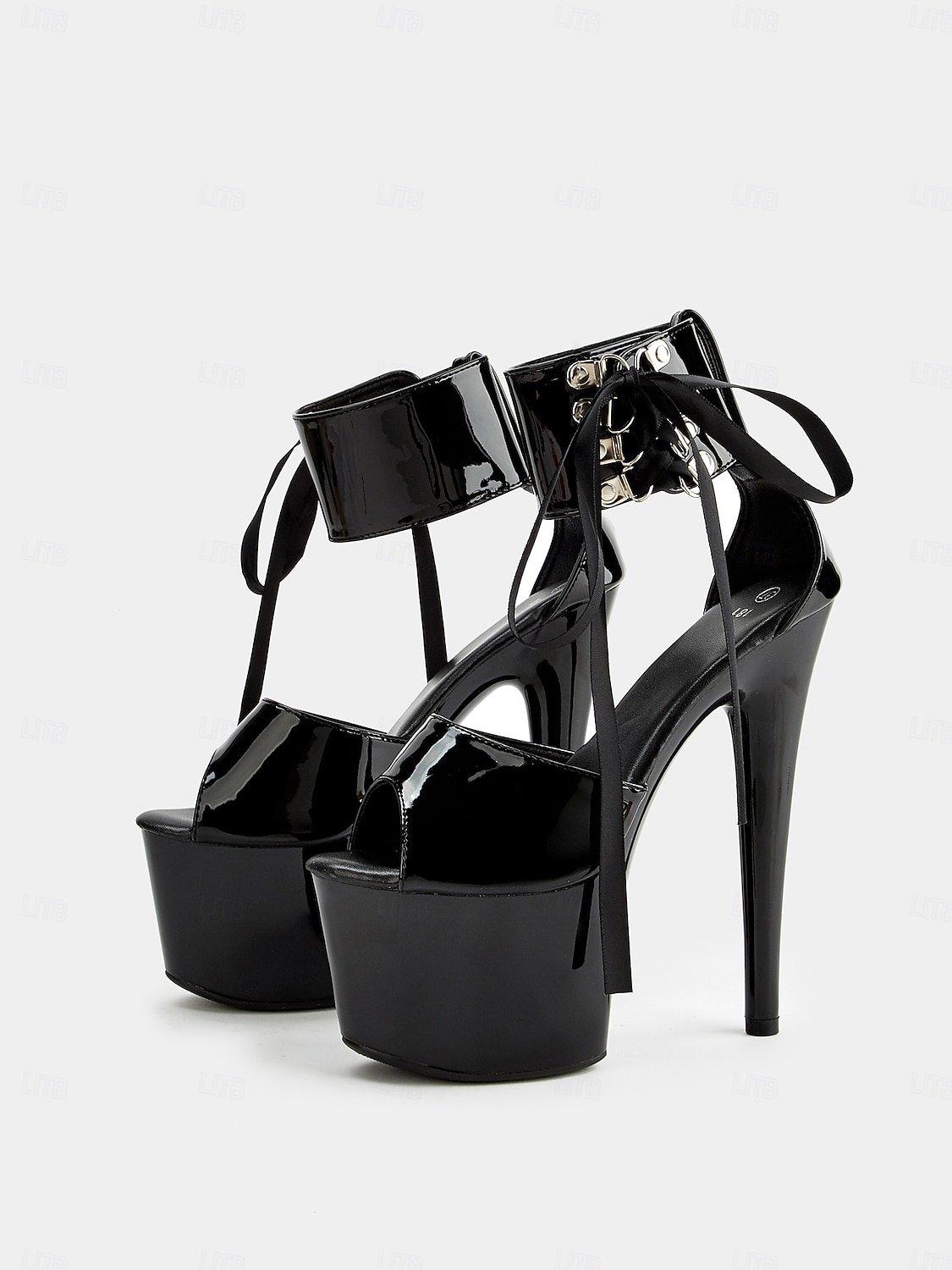Black Patent Leather Platform Sandals with Lace-Up Ankle Straps – Sexy Women's High Heel Shoes for Club and Dance 2025 - $46.99 –P1