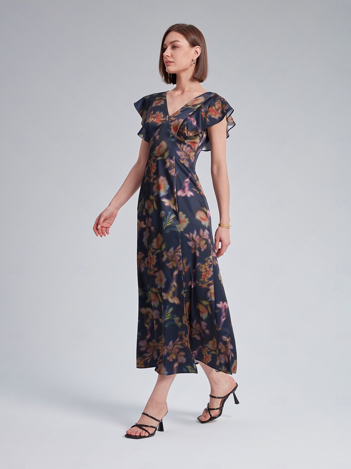 Flutter Sleeve Fitted Midi Dress 2025 - $71.99 –P10