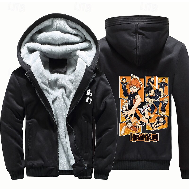 Haikyuu Hoodie Outerwear Sherpa Jacket Anime Graphic For Couple's Men's Women's Adults' Masquerade Hot Stamping Casual Daily 2025 - $35.99 –P6