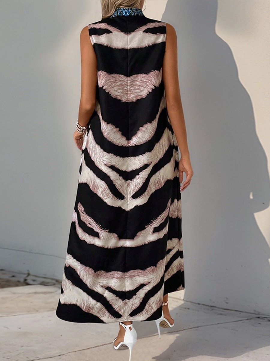 Női Maxiruha hétköznapi ruha Boho elegáns ruhák Ujjatlan ruha Boho ruha Csehország Alkalmi Boho Vakáció Napi Tengerpart Laza öltözet Virágos Ujjatlan Vágott nyak Fekete Nyár 2025 - $23.99 –P2
