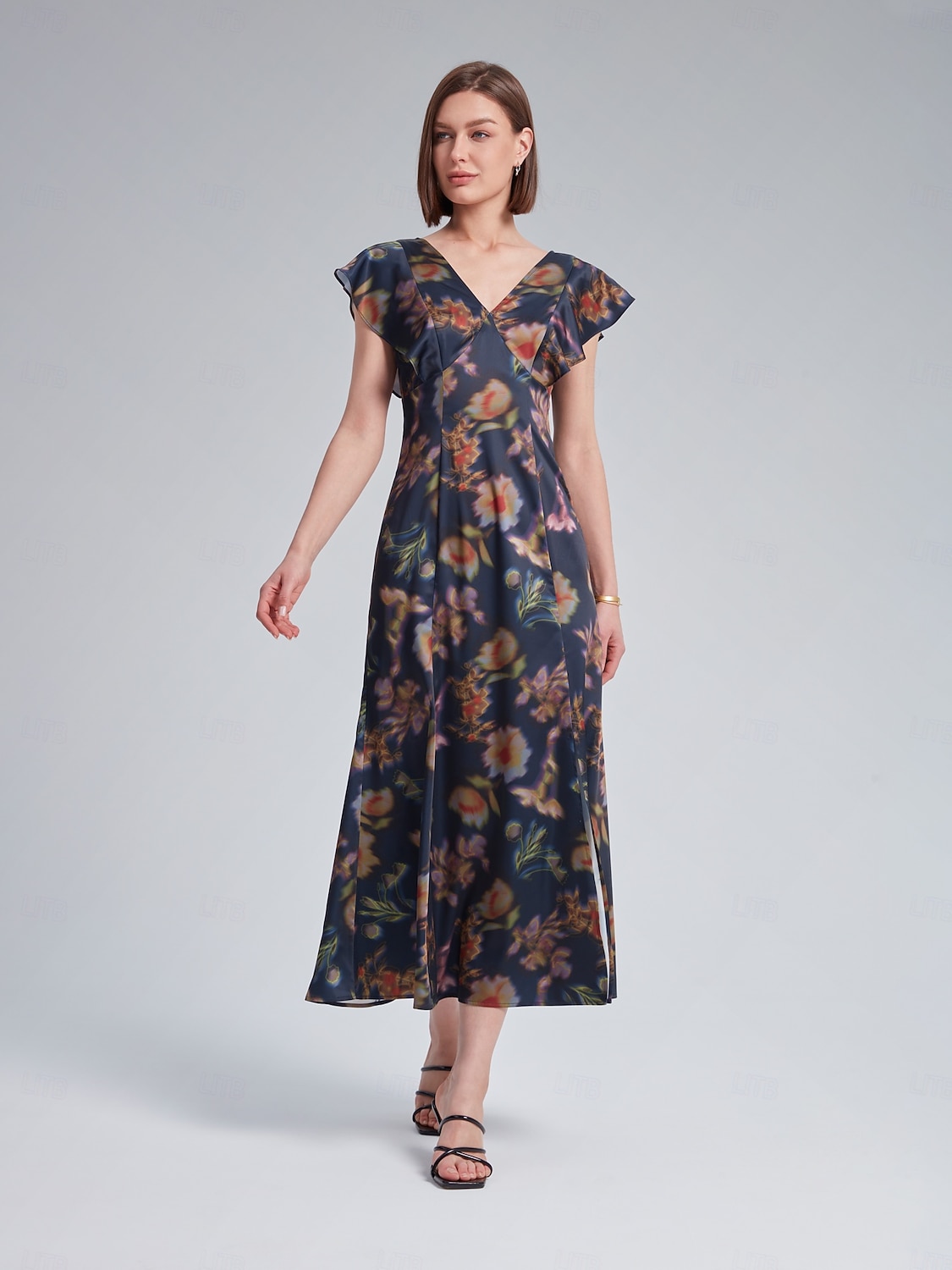 Flutter Sleeve Fitted Midi Dress 2025 - $71.99 –P12