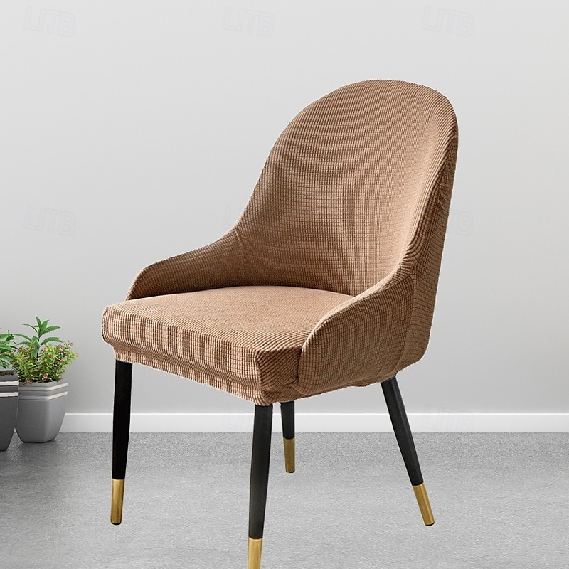 Funda de silla de comedor suave, funda de sillón con reposabrazos extraíble, resistente a la suciedad, con respaldo curvo, funda de silla de maquillaje o de ocio para revestir la habitación, el bar, 2025 - $13.99 –P5