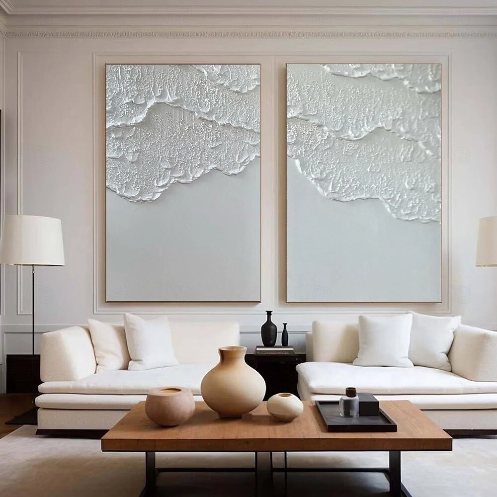 arta perete bej pictura abstracta in ulei pe panza o pereche arta perete textura bej arta perete abstracta neutru decor de perete 2025 - $108.99 –P1