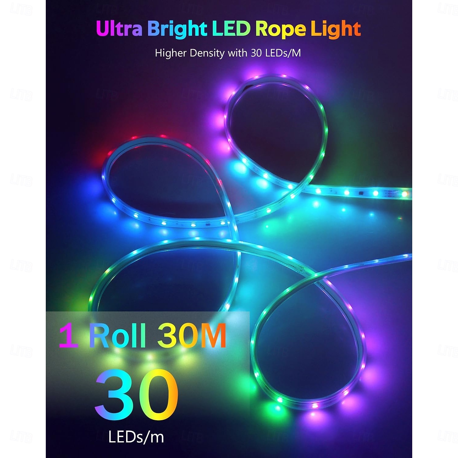 2025年 16-100フィートのスマートRGB IC LEDライトストリップ - 寝室や屋外用のアプリと音楽同期機能付き防水マルチカラーチェイスライト  コレクション – $103.19 –P2