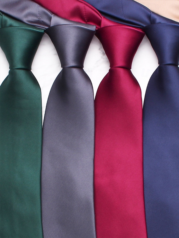 cravate en satin de couleur unie pour homme – cravate formelle classique pour les affaires, les mariages et les événements spéciaux de 2025 ? $11.99 –P3