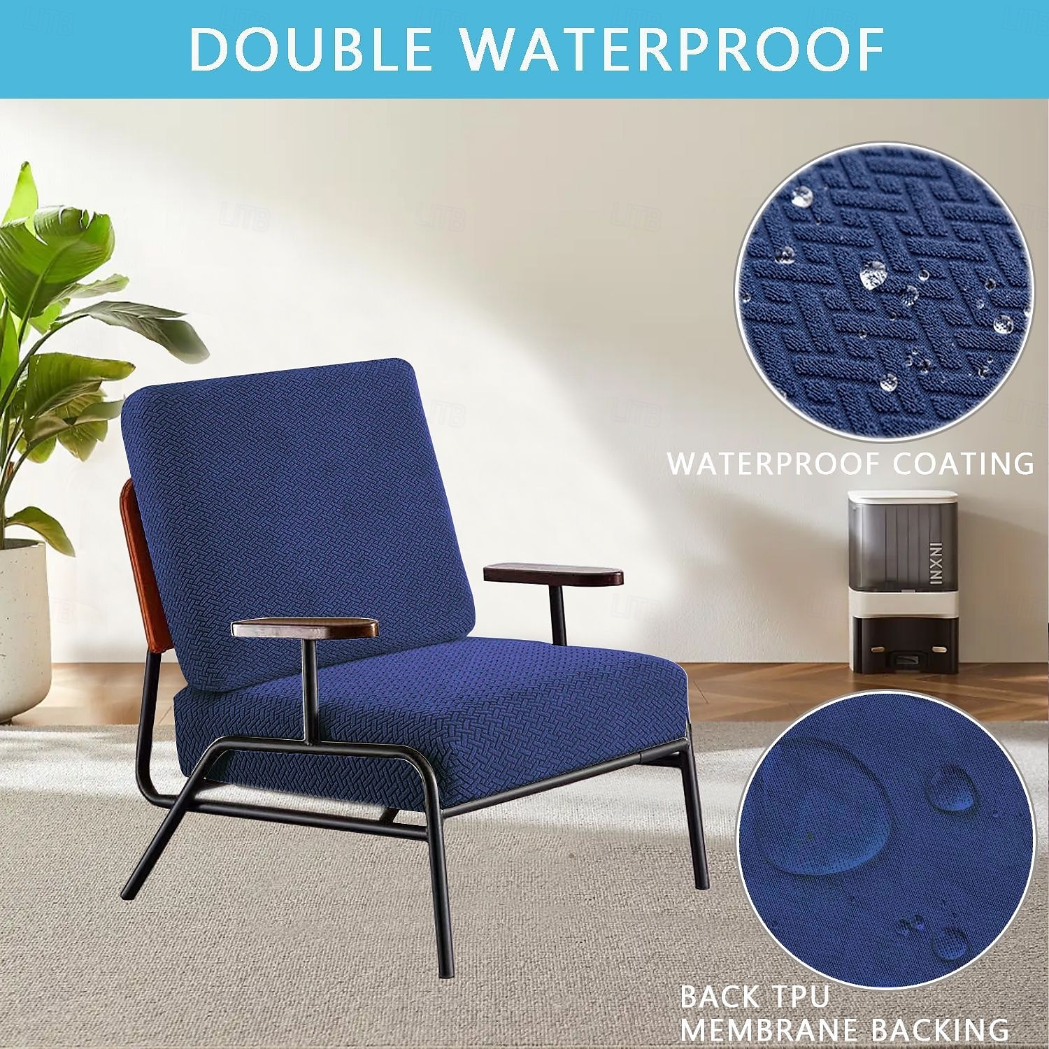 100% Waterproof Couch Cushion Covers, Stretch Replacement Sofa Seat Cushion Covers Solid Chair Cushion Slipcovers Washable Suitable for Outdoor Patio Garden Lawn Yard 2025 - $15.49 –P3