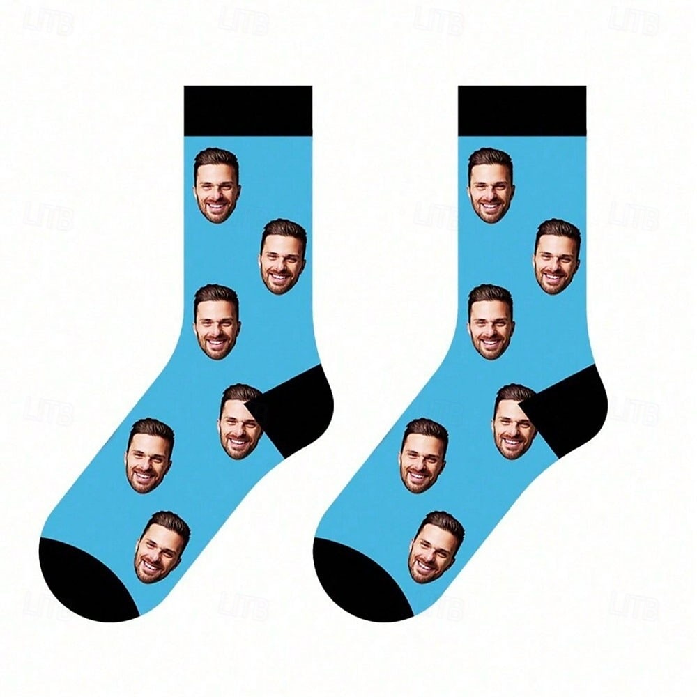  chaussettes à visage personnalisé meilleur cadeau pour papa chaussettes de travail photo pour couple mariage anniversaire Noël amoureux des animaux famille anniversaire de 2025 ? $15.49 –P5