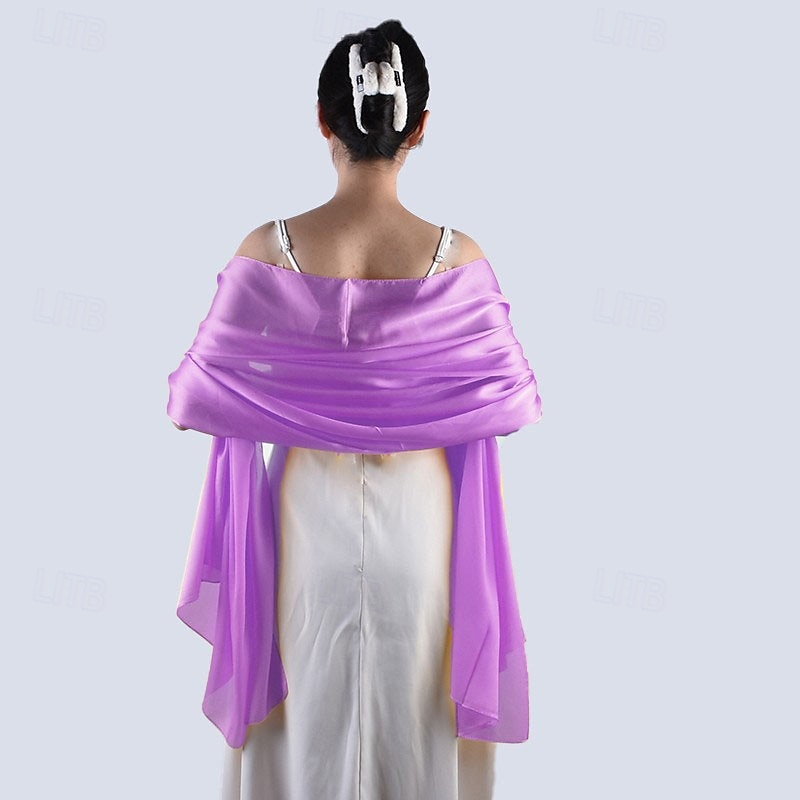 sjal wraps för kvinnor bröllopskväll chiffong mjuka sjalar för bröllop gäst brudscarf 2025 - $17.49 –P7