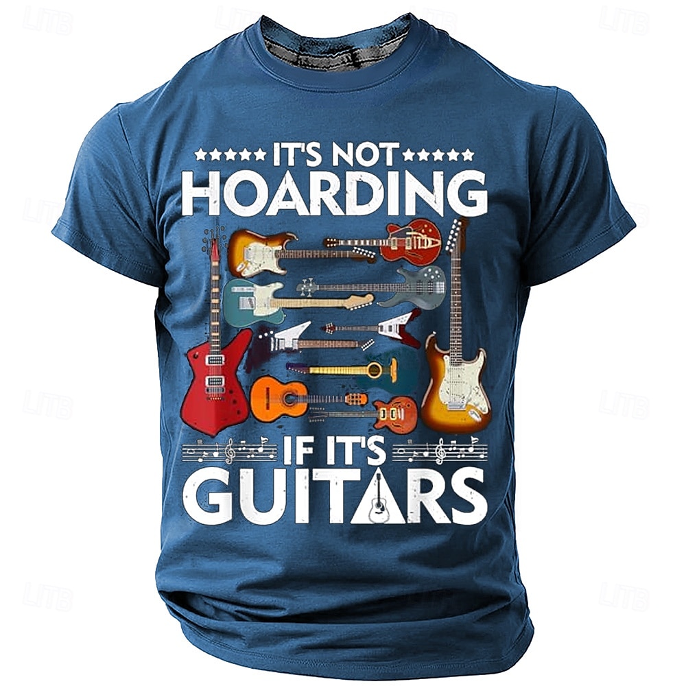 musikfestival Herr Rolig Guitarr T-shirt Kortärmad T-shirt 3D-tryck Rund hals Skjorta Mode Dagligen Gata Dagligen Svart Blå Grön Sommar Vår Kläder S M L XL XXL XXXL 2025 - $17.99 –P5