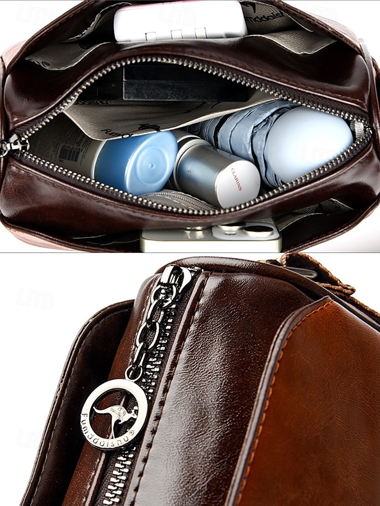 Women's Vintage Faux Leather Crossbody Shoulder Bag – Elegant and Compact Design with Adjustable Strap, Perfect for Daily Use, Travel, and Casual Outings Black White Brown 2025 - $24.99 –P7