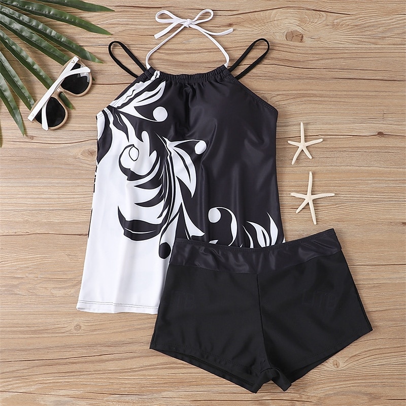 Femme Tankini Maillot De Bain Deux Pièces Dos Nu Croisé Maillots de Bain Maillots de Bain Noir Bleu Respirable Séchage rapide Poids Léger Sans Manches - Natation Surf Plage Eté Printemps de 2025 ? $26.99 –P2