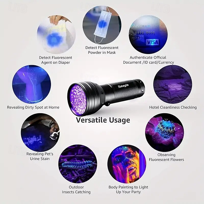 51 LED UV Flashlight - 395nm Black Light for Dog Urine, Pet Stains & Bed Bug Detection (Batteries Not Included) 2025 - $21.99 –P5