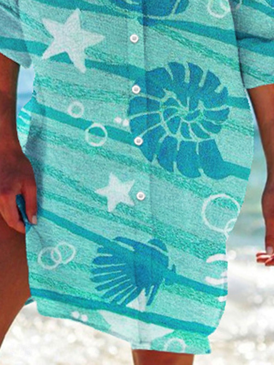 Damen Mini Kleid Hemd Kleid Lässiges Kleid Shift Kleid Täglicher Urlaub Ferien Heißes Hemd Kragen Print Langarm Sommer Herbst Frühjahr Lockere Passform Rot Blau Grün Regenbogen Print 2025 - $46.99 –P6