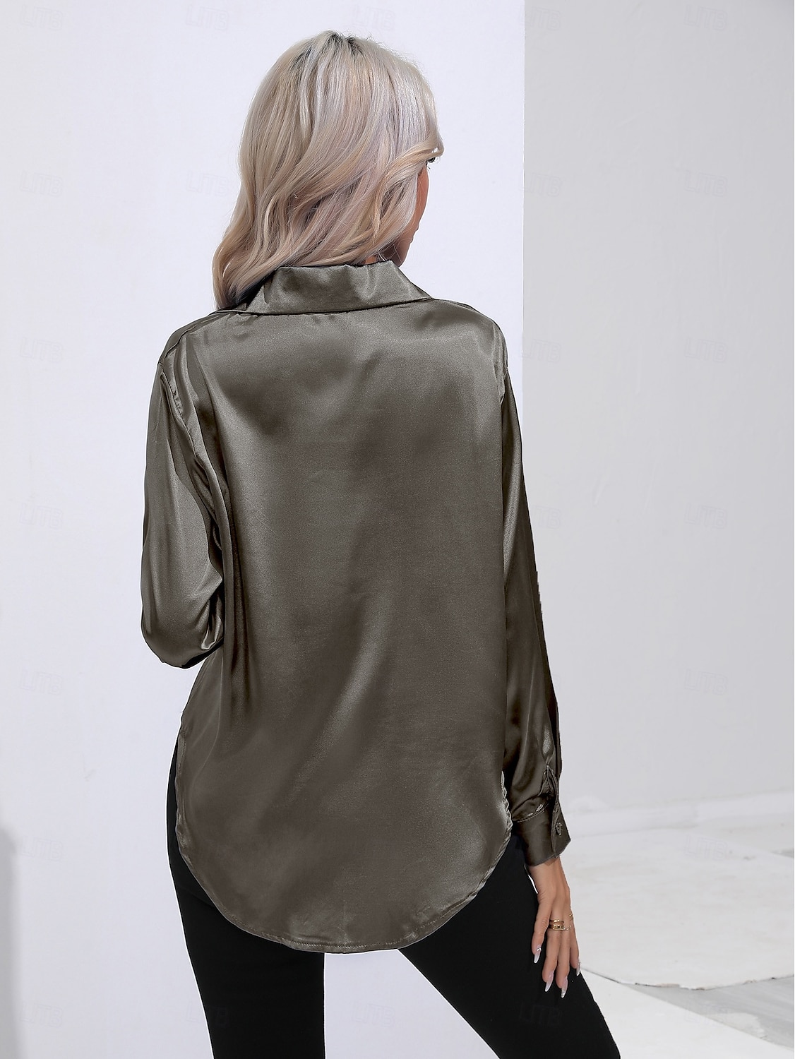 Women's Shirt Boho Shirt Dressy Tops Plain Casual Boho Long Sleeve Bishop Sleeve Shirt Collar Regular Tops Party Evening Wear Daily Evening Party Glitter Silver Black Yellow Red Royal Blue Summer 2025 - $25.99 –P14
