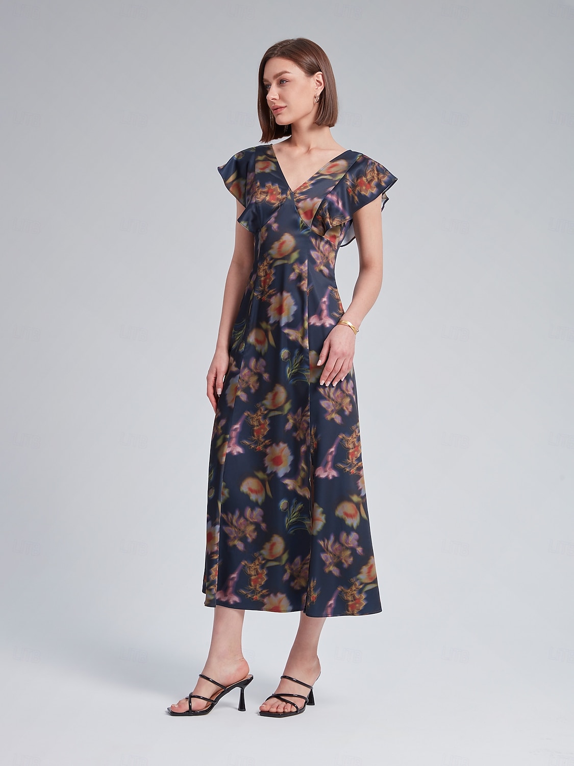 Flutter Sleeve Fitted Midi Dress 2025 - $71.99 –P9