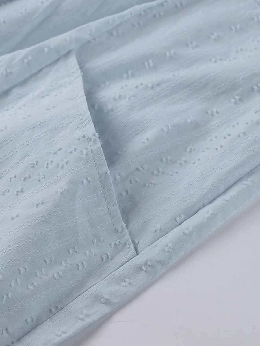 Femmes Robe Midi Robes en coton et lin Robe Décontractée Basique Occasionnel Vacances Quotidien Coupe régulière Uni Manche 3/4 Col en V Noir Blanche Vert Claire Bleu clair Été de 2025 ? $32.99 –P4