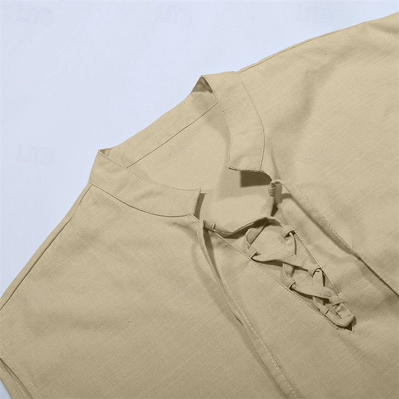 Per uomo 2 pezzi Completo di camicia Set estivo Set abbinati Abbigliamento mare Liscio Da mare Giornaliero Nero Bianco Blu marino Cachi Senza maniche Colletto Estate Abbigliamento del 2025 a $34.99 –P9