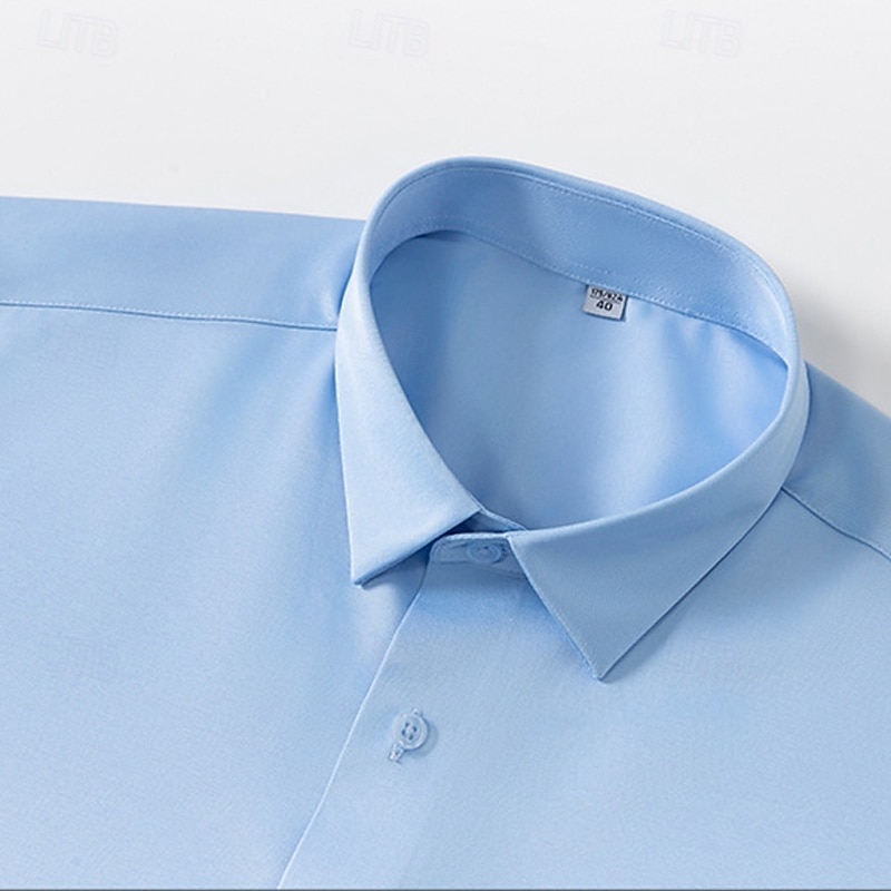 Herren Hemd Oberhemd Knopfhemd Feste Farbe Hochzeit Täglich Schwarz Weiß Wein Königliches Blau Langarm Umlegekragen Frühling & Herbst Bekleidung 2025 - $26.99 –P10