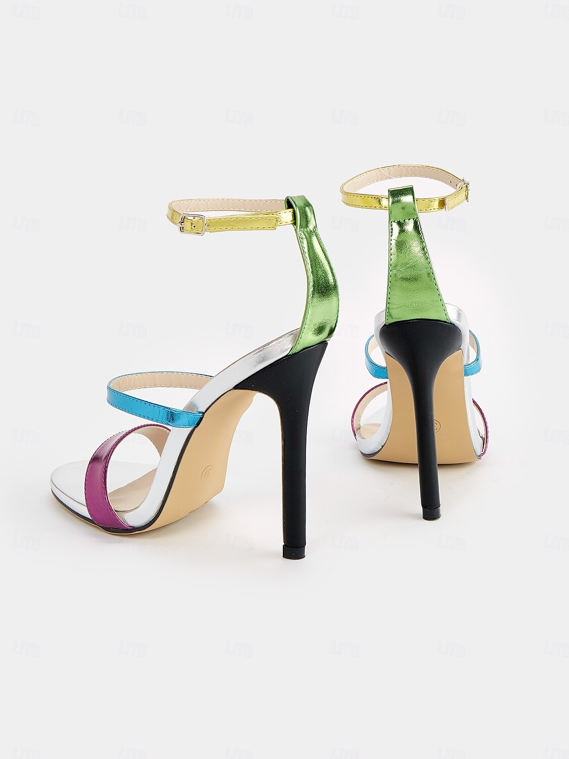 talons aiguilles métalliques multicolores pour femmes – sandales à bout ouvert vibrantes pour les fêtes et les événements spéciaux de 2025 ? $42.99 –P4