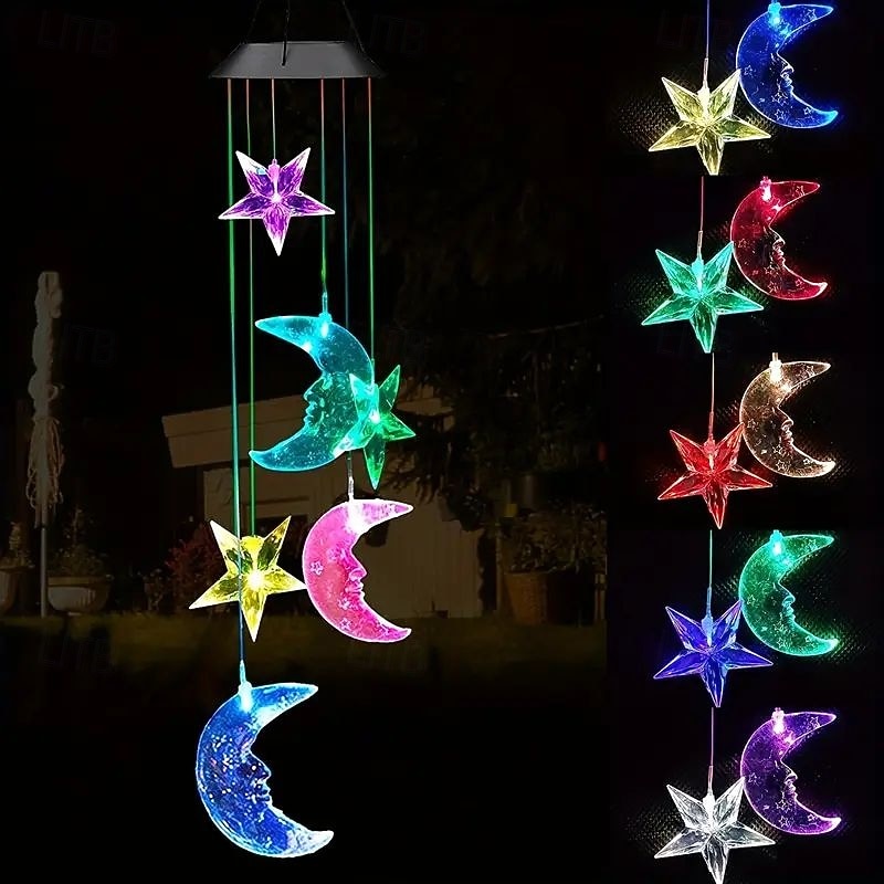 solenergi vindklokker led utendørs strenglys 6led flerfarget engel kolibri ugle sommerfugl form eventyrlys 2026 - $20.99 –P17