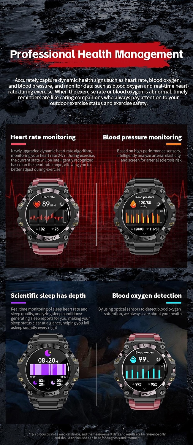 LOKMAT ATTACK 3 PRO Slimme horloge 1.39 inch(es) Smart horloge Bluetooth Stappenteller Gespreksherinnering Slaaptracker Compatibel met: Android iOS Dames Heren Lange stand-by Handsfree bellen 2025 - $46.99 –P13