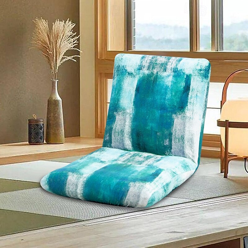 stretch foldegulv gaming stoltrekk uten stol, trykt justerbar gulv stol slipcover gulv lazy stoltrekk meditasjon lounge stol beskytter trekk 2025 - $9.49 –P14