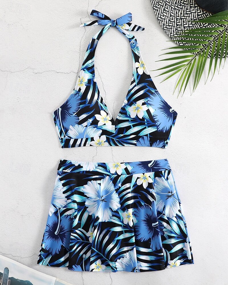 Femme Tankini Maillot De Bain Deux Pièces Dos Nu Maillots de Bain Floral Maillots de Bain Noir Jaune Respirable Séchage rapide Poids Léger Sans Manches - Natation Surf Plage Eté Printemps de 2025 ? $26.99 –P8