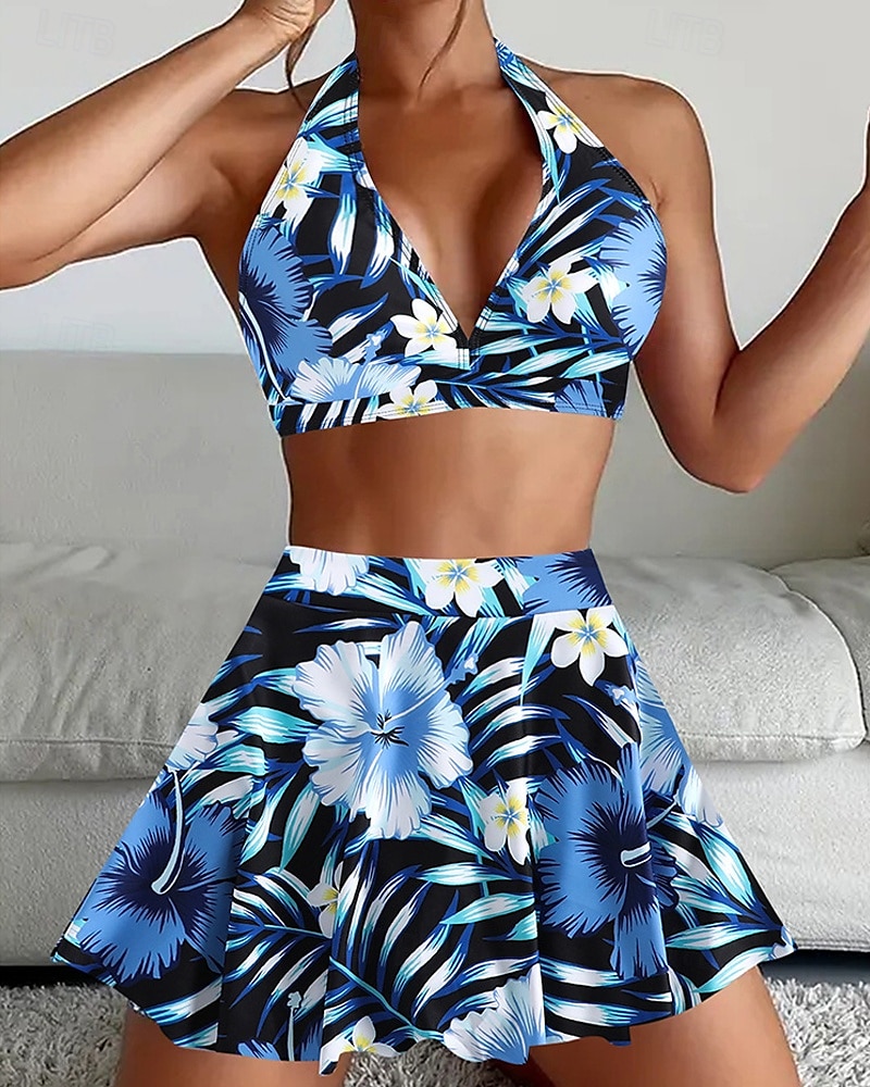 Femme Tankini Maillot De Bain Deux Pièces Dos Nu Maillots de Bain Floral Maillots de Bain Noir Jaune Respirable Séchage rapide Poids Léger Sans Manches - Natation Surf Plage Eté Printemps de 2025 ? $26.99 –P7