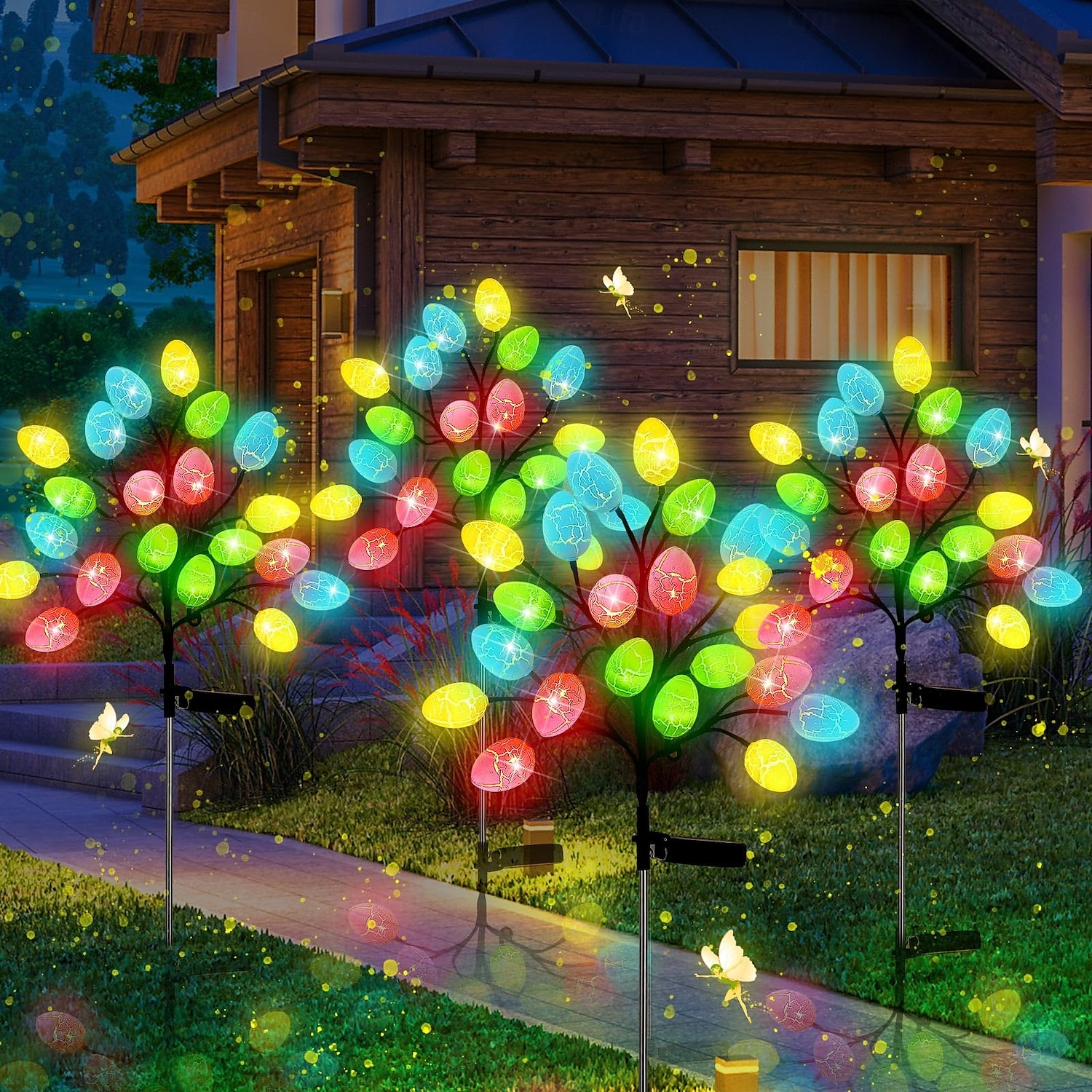 Luz de chão solar para ovos de páscoa ao ar livre - 20 contas de led para decoração de feriado de pátio, jardim e gramado 1 unidade de 2025 por $22.99 –P2