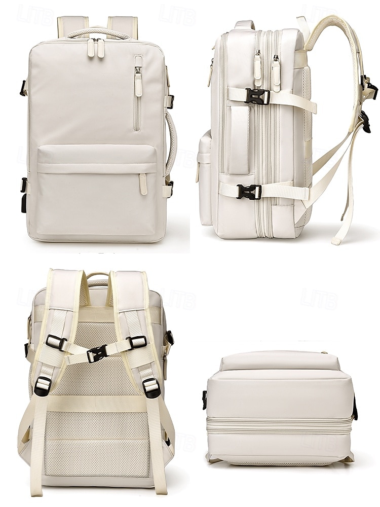 Mochila para portátil expandible, resistente al agua y de gran capacidad: elegante diseño con múltiples bolsillos para hombres y mujeres, perfecta para viajar, trabajar o estudiar. Negro, rosa y verde 2025 - $36.99 -P5