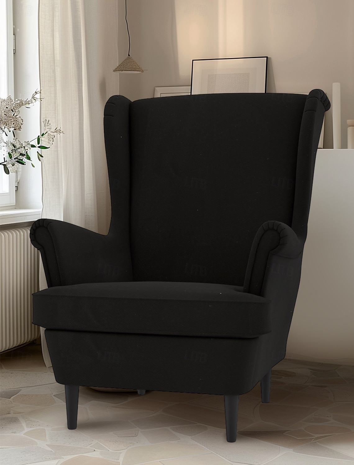 Husă pentru fotoliu cu spătar înalt 100% bumbac culoare solidă cu captușeală 2025 - $82.99 –P4