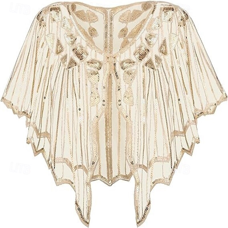 SWEETV Women's 1920s Shawl Wraps,Sequin Beaded Flapper Evening Shawls for women formal/Party/Wedding/Formal/Harlem night 2025 - $19.49 –P11