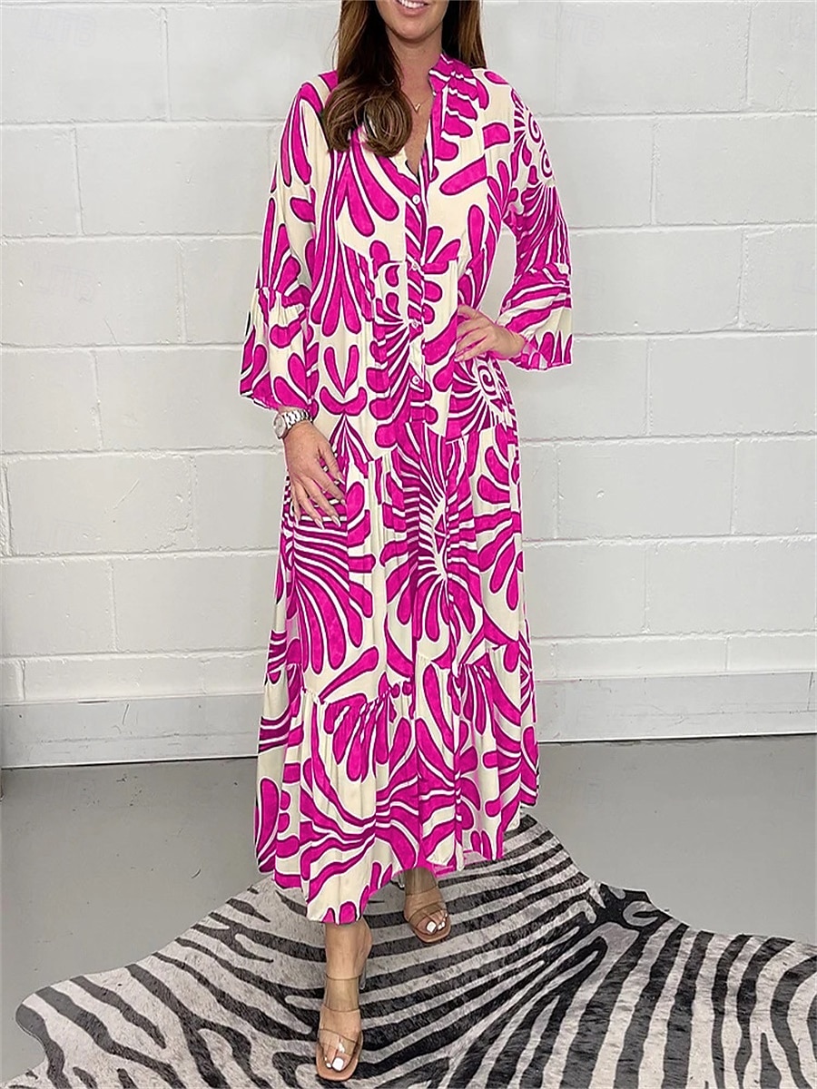 Per donna Vestito longuette Abito casual Abiti Boho Chic Boemia stile sveglio Moda Da mare Giornaliero Spiaggia Morbido Pop art Manica a 3/4 A V Rosa Blu Primavera Autunno Inverno del 2025 a $28.99 –P2