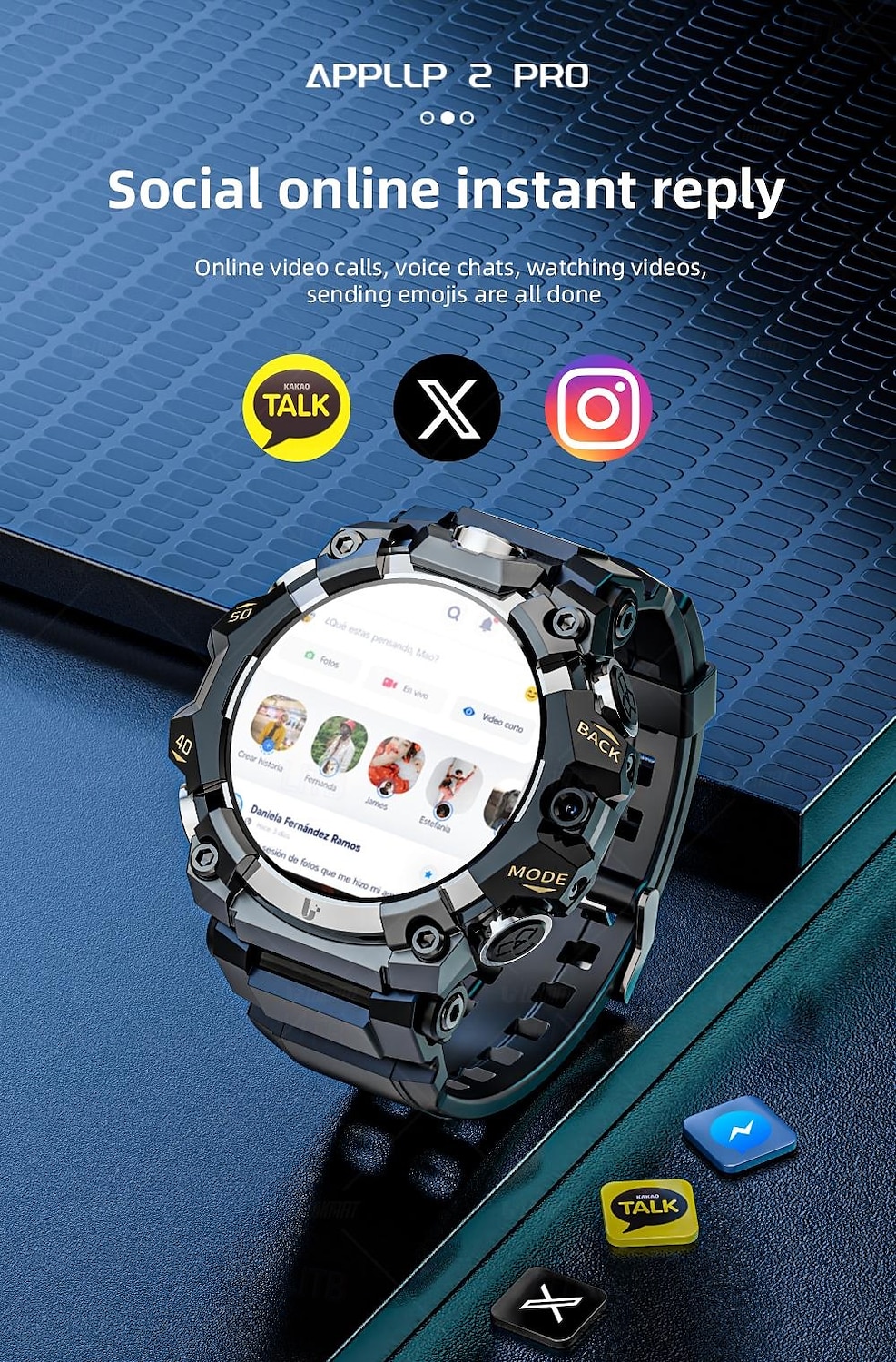 LOKMAT APPLLP 2 PRO Smart Watch 1.508 inch 4G LTE Cellular Smartwatch Phone 3G 4G Bluetooth Pedometer Call Reminder Heart Rate Monitor Compatible with Android iOS Women Men GPS Hands-Free Calls Media 2025 - $185.99 –P7