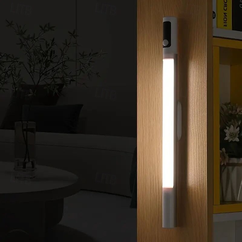 sensor de movimento multifuncional sob a luz do armário - lâmpada noturna recarregável USB regulável de três cores com montagem magnética para iluminação de cozinha, escritório e guarda-roupa de 2025 por $27.99 –P2