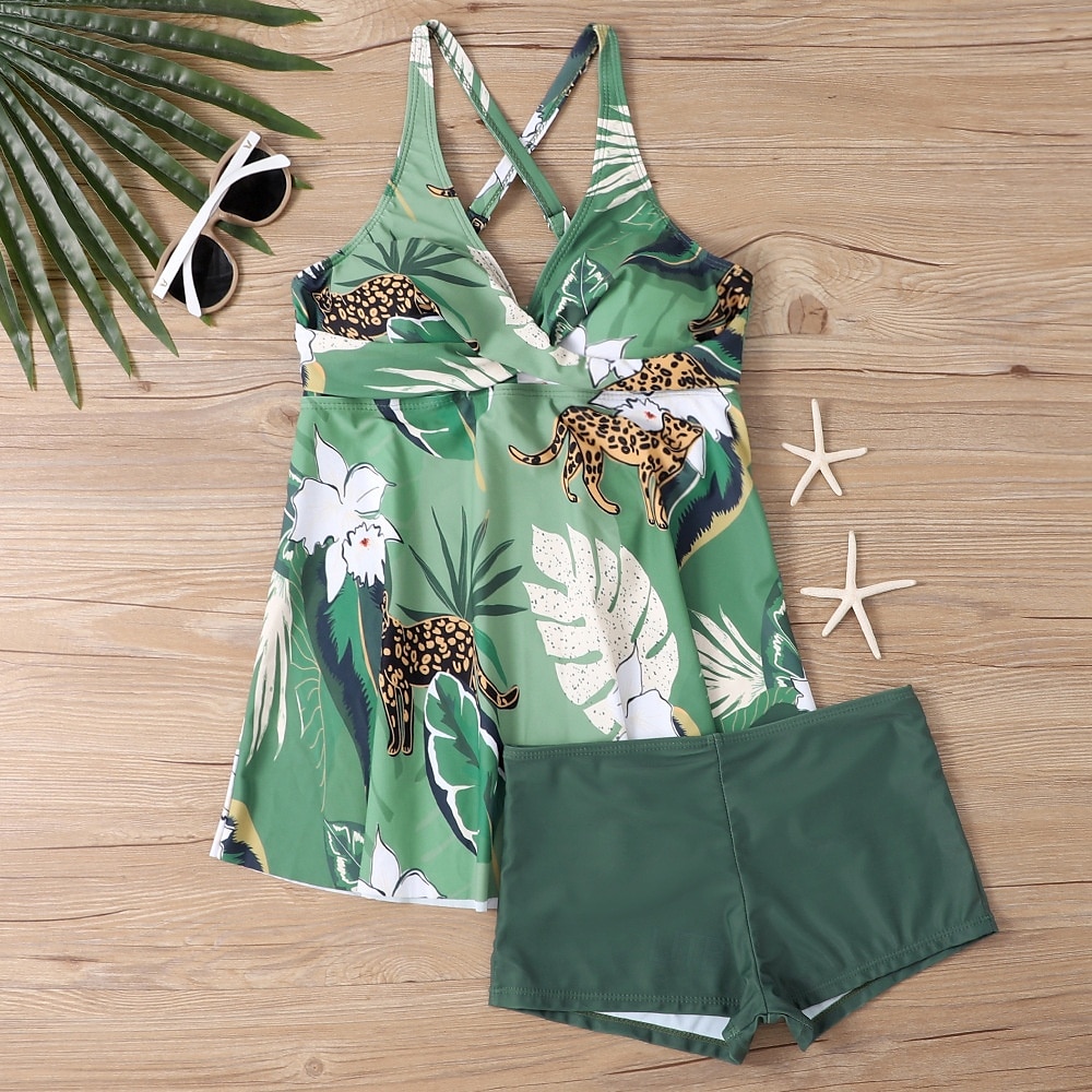 Femme Tankini Maillot De Bain Deux Pièces Col en V Maillots de Bain Maillots de Bain Noir Blanche Respirable Séchage rapide Poids Léger Sans Manches - Natation Surf Plage Eté Printemps Grande Taille de 2025 ? $21.59 –P8