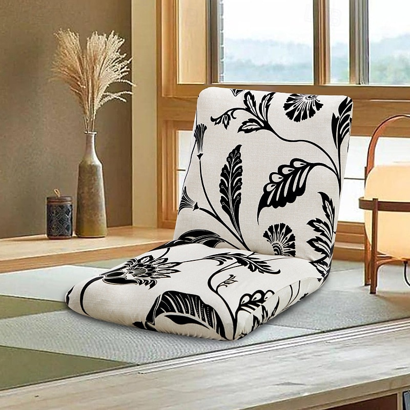 stretch foldegulv gaming stoltrekk uten stol, trykt justerbar gulv stol slipcover gulv lazy stoltrekk meditasjon lounge stol beskytter trekk 2025 - $9.49 –P15