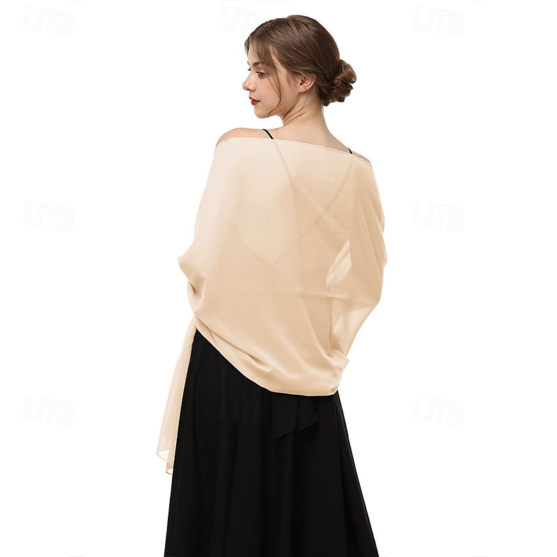 baoqiya dames sjaals en omslagdoeken voor avondjurken chiffon sjaal zachte elegante zijdeachtige pashmina bruiloft bruidssjaals 2025 - $16.99 –P3