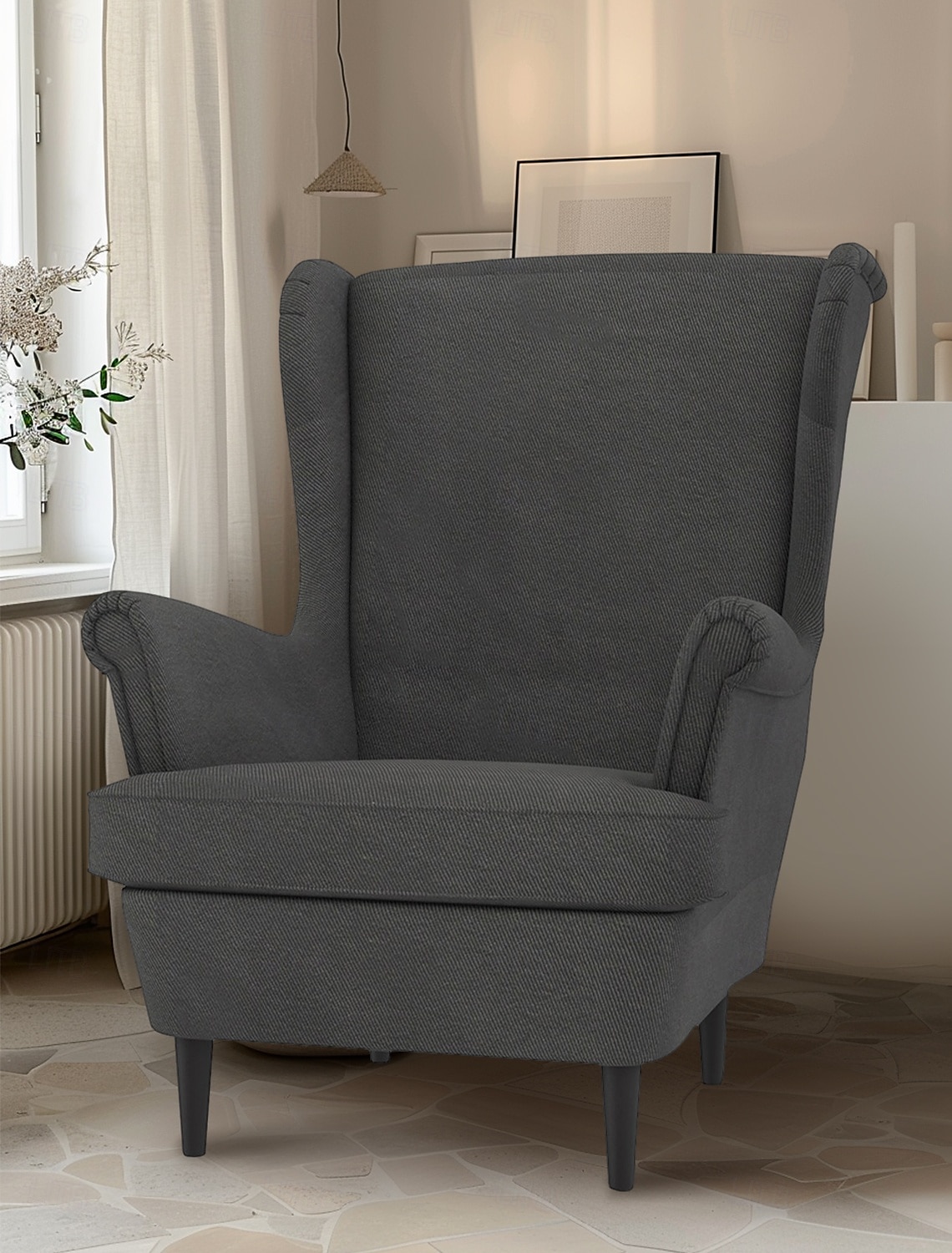 Husă pentru fotoliu cu spătar înalt 100% bumbac culoare solidă cu captușeală 2025 - $82.99 –P9