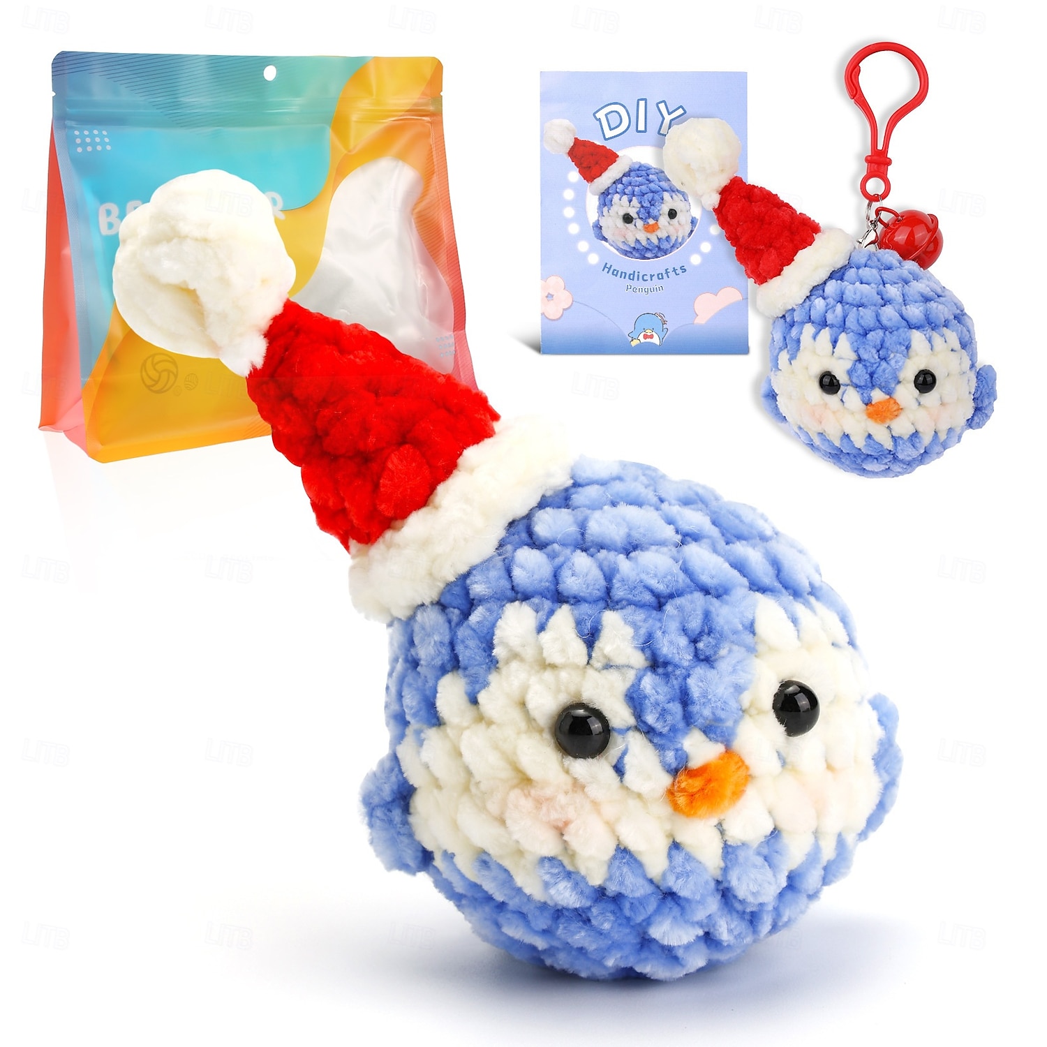 kit de crochê de natal para iniciantes 4 padrões animais-pintinho pinguim coala coelho kit de tricô para adultos crianças com tutoriais em vídeo passo a passo e fios acessórios de gancho de 2025 por $21.99 –P5